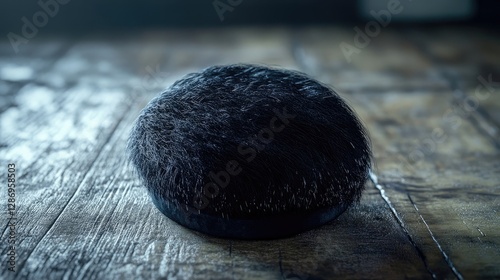 A stylish crew cut displayed on a wooden surface