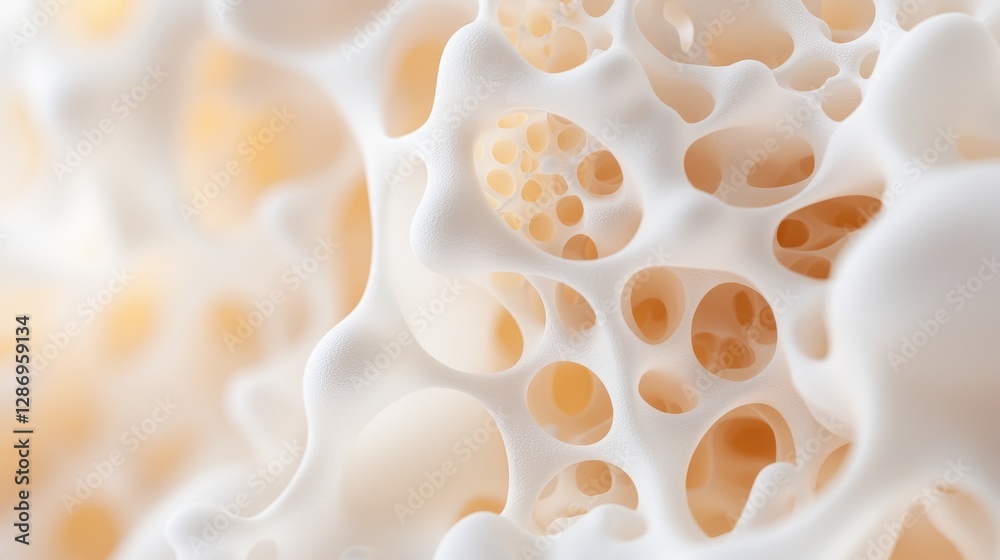 Abstract creamy texture, close-up, porous structure, background blur, design element Abstract creamy texture, close-up, porous structure, background blur, design element