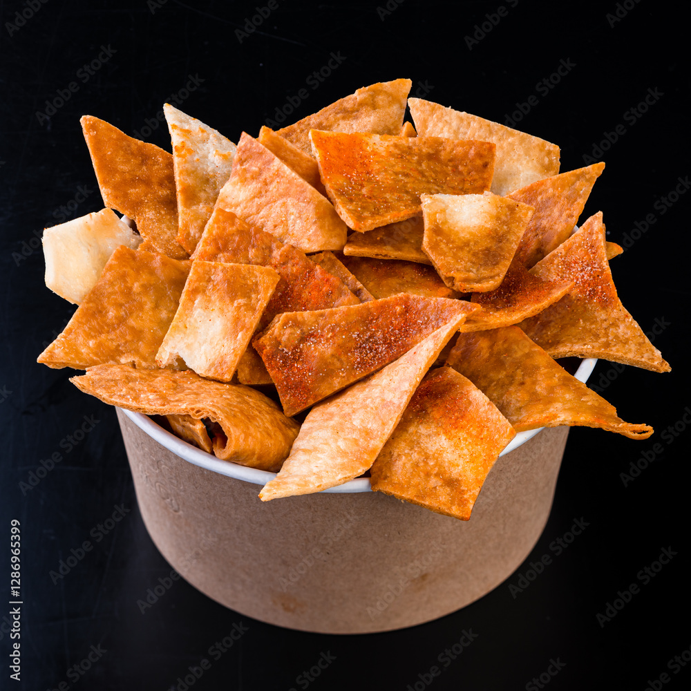 Fresh salsa and tortilla chips, close up