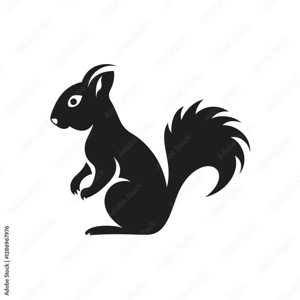Isolated Silhouette Squirrel Isolated Silhouette Squirrel