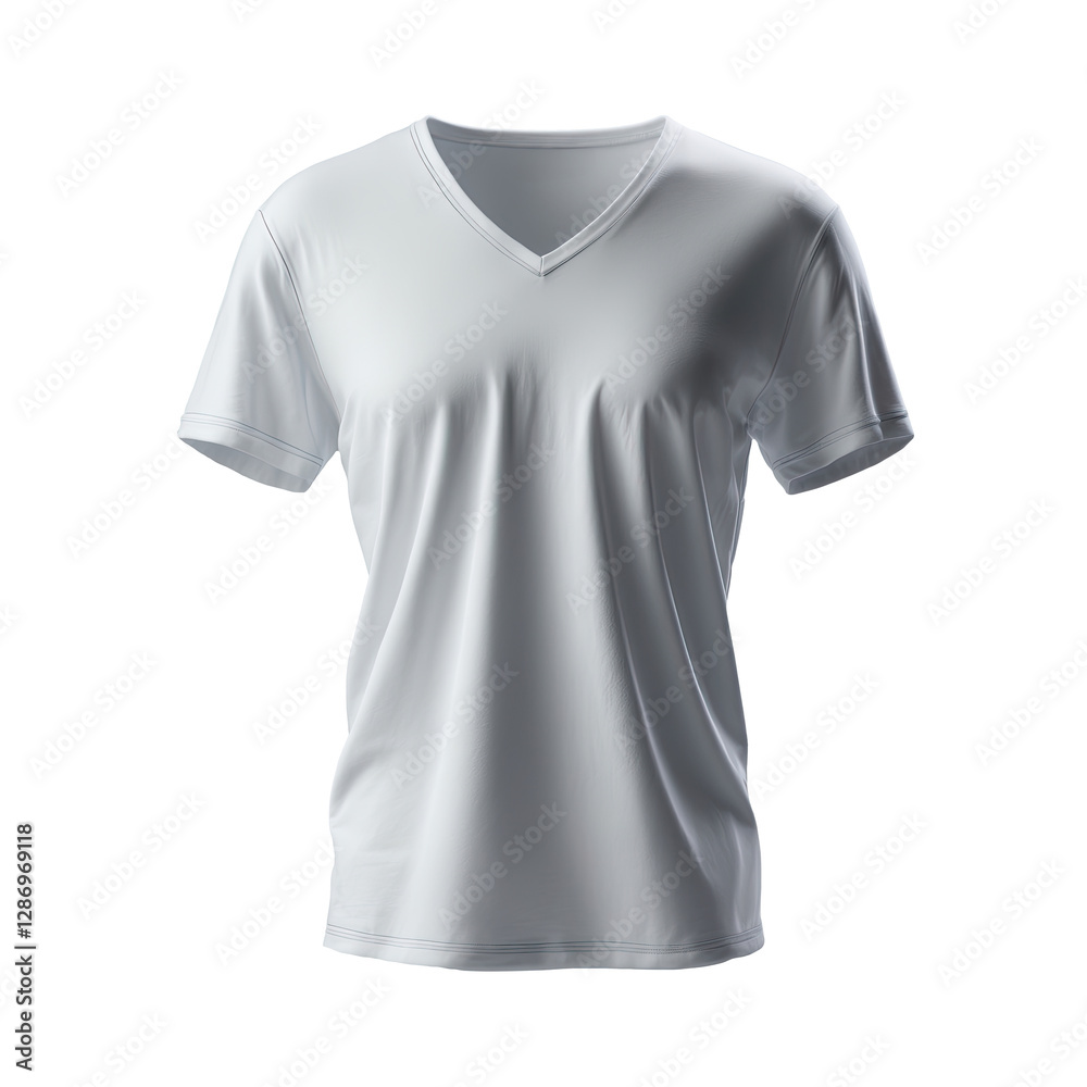 Realistic White V-Neck T-Shirt Mockup for Branding and Apparel Design on Transparent Background Realistic White V-Neck T-Shirt Mockup for Branding and Apparel Design on Transparent Background