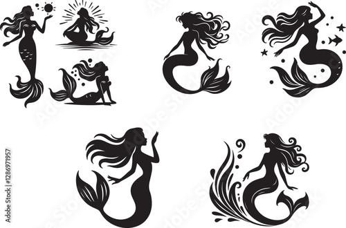 mermaid icons set