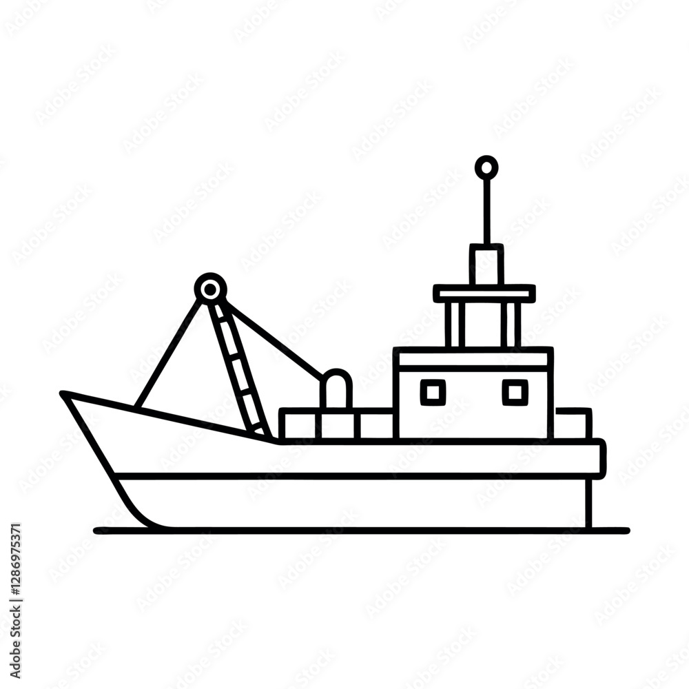 Outline Dredger Line Art Vector for Industrial Use
Outline Dredger Line Art Vector for Industrial Use