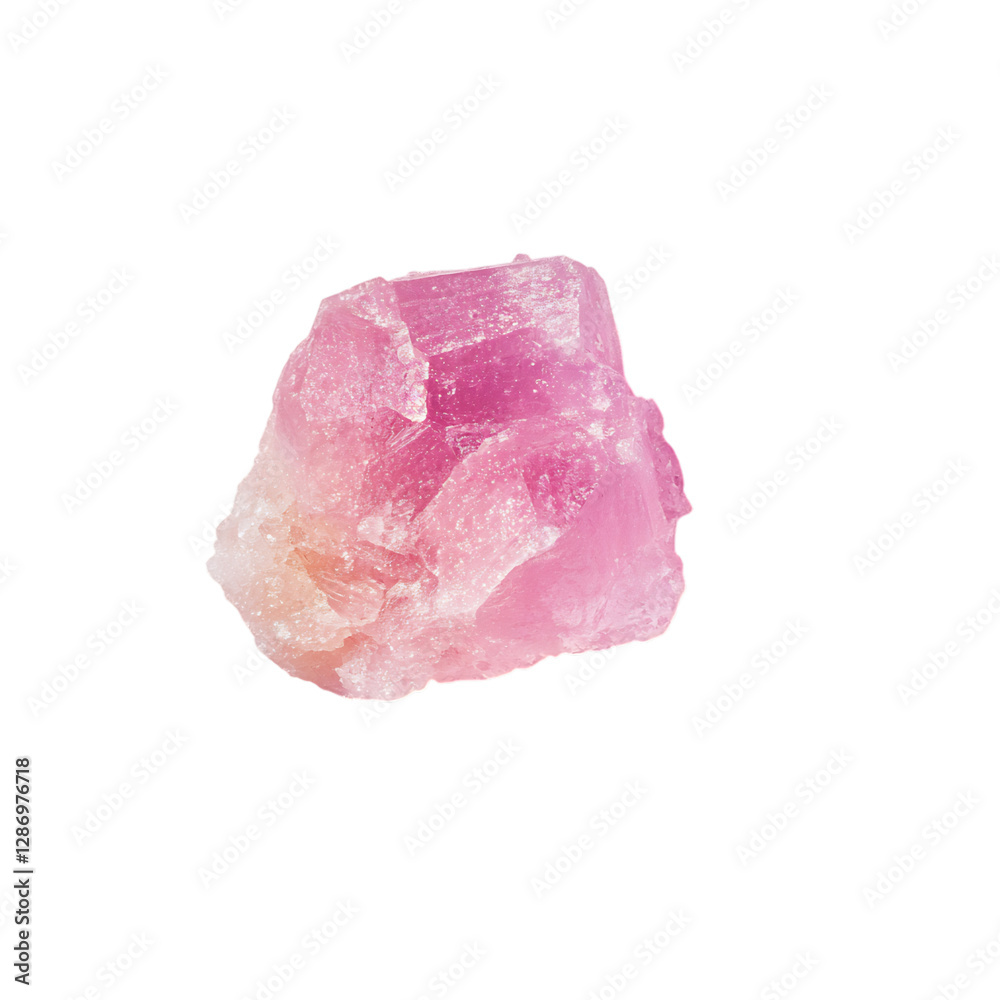 A Small Crystal of Salt Rock with Light Pink Tones Isolated on Transparent Background A Small Crystal of Salt Rock with Light Pink Tones Isolated on Transparent Background
