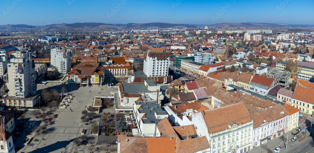 Fototapeta premium Aerial view of Targu Mures city - Romania.