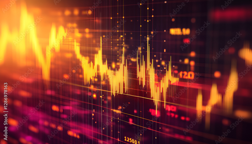 Obraz premium Forex gold trading background with glowing graph