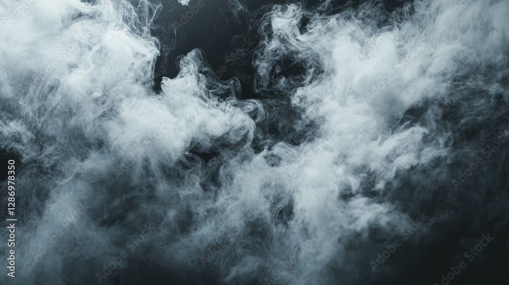 Fototapeta premium Mystical smoke rings on soft gray background for atmospheric design