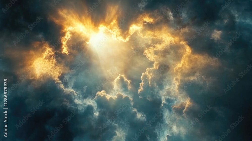 Abstract representation of sunlight breaking through clouds Abstract representation of sunlight breaking through clouds