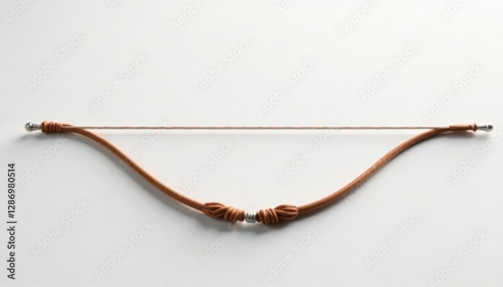 Loop of bowstring isolated on a plain background, tie, fabric, loop Loop of bowstring isolated on a plain background, tie, fabric, loop