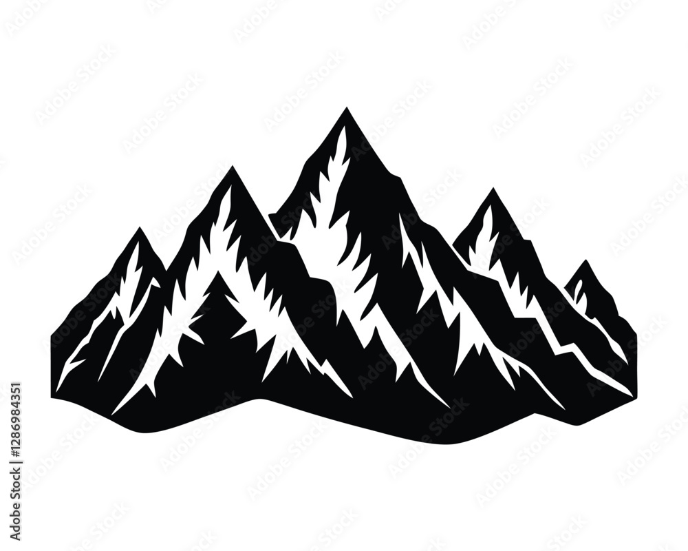 Fototapeta premium Mountain Range Glyph 