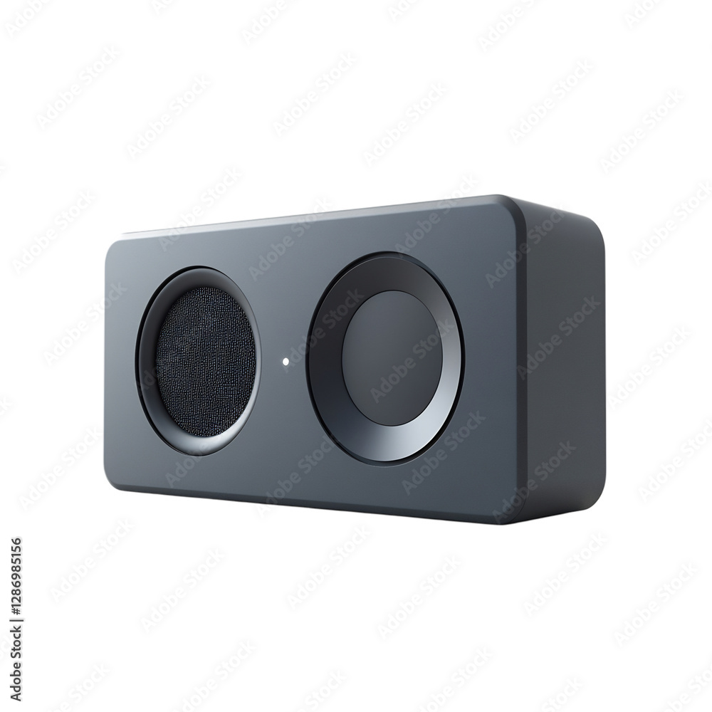 Fototapeta premium A Sleek Minimalist Wireless Speaker with Deep Bass Isolated on Transparent Background