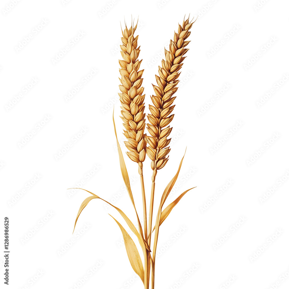 A Stalk of Wheat Isolated on Transparent Background A Stalk of Wheat Isolated on Transparent Background