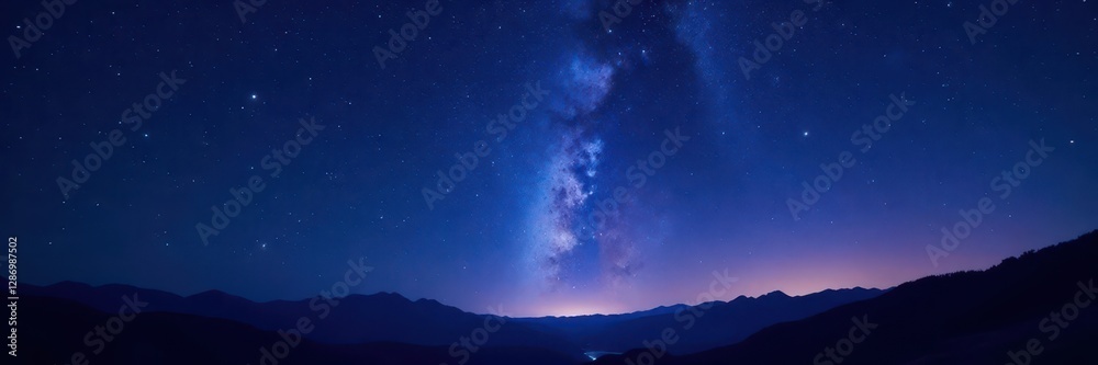 Fototapeta premium Deep indigo night sky, countless stars twinkling , ethereal, vastness, glitter