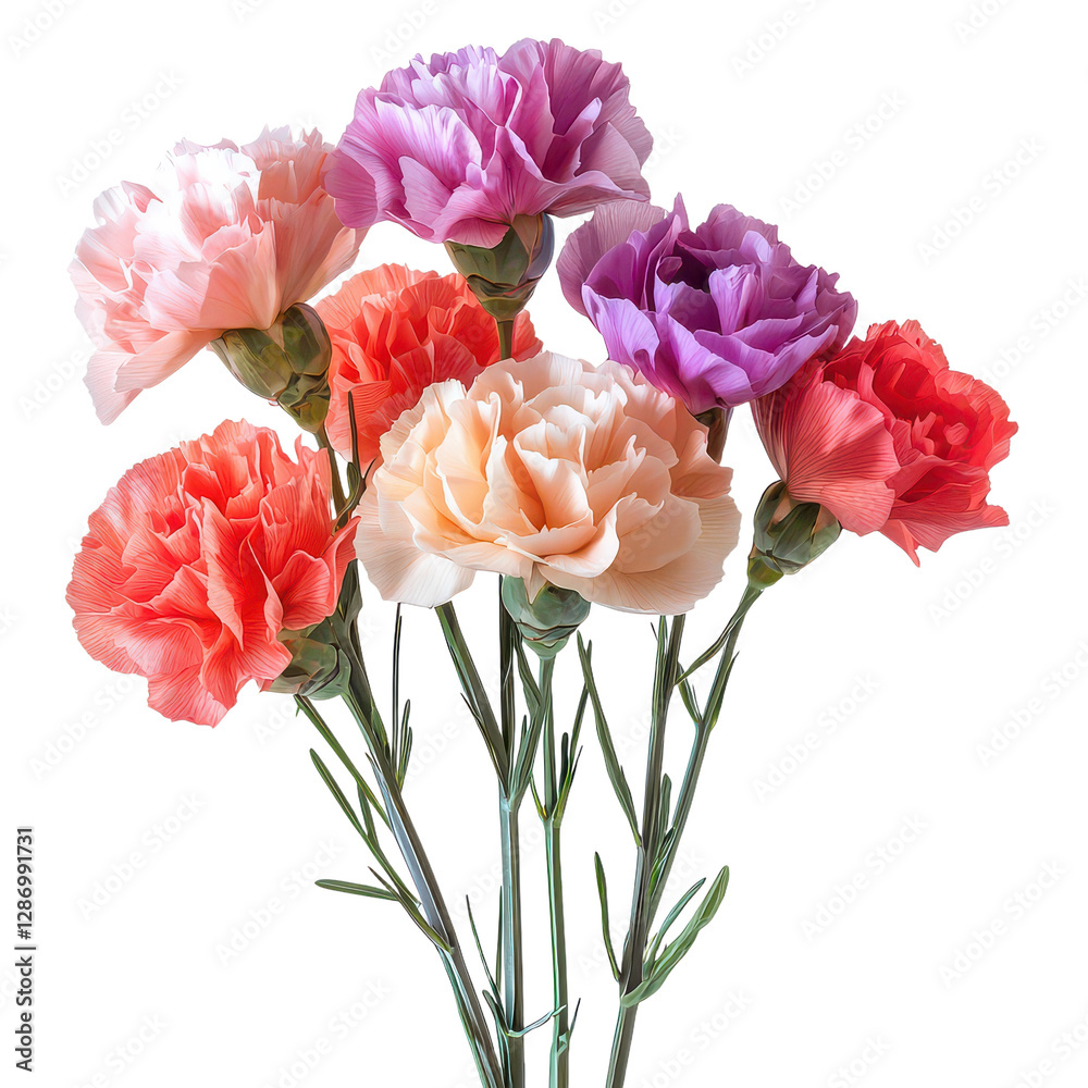 Carnation Mix isolated on transparent background, PNG Carnation Mix isolated on transparent background, PNG