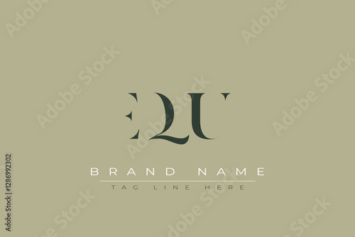 EQU abstract letter logo design. This logo is designed by three abstract letters.