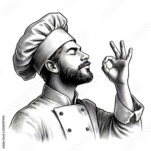 The Essence of Gourmet Cooking in Engraved Art – AI Generated Transparent PNG