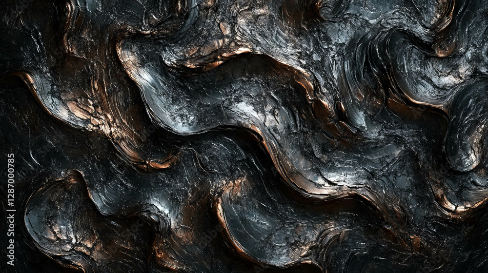 Intricate texture of aged copper with dark patina for artistic design Intricate texture of aged copper with dark patina for artistic design