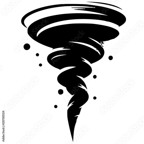 Abstract stroke tornado silhouette