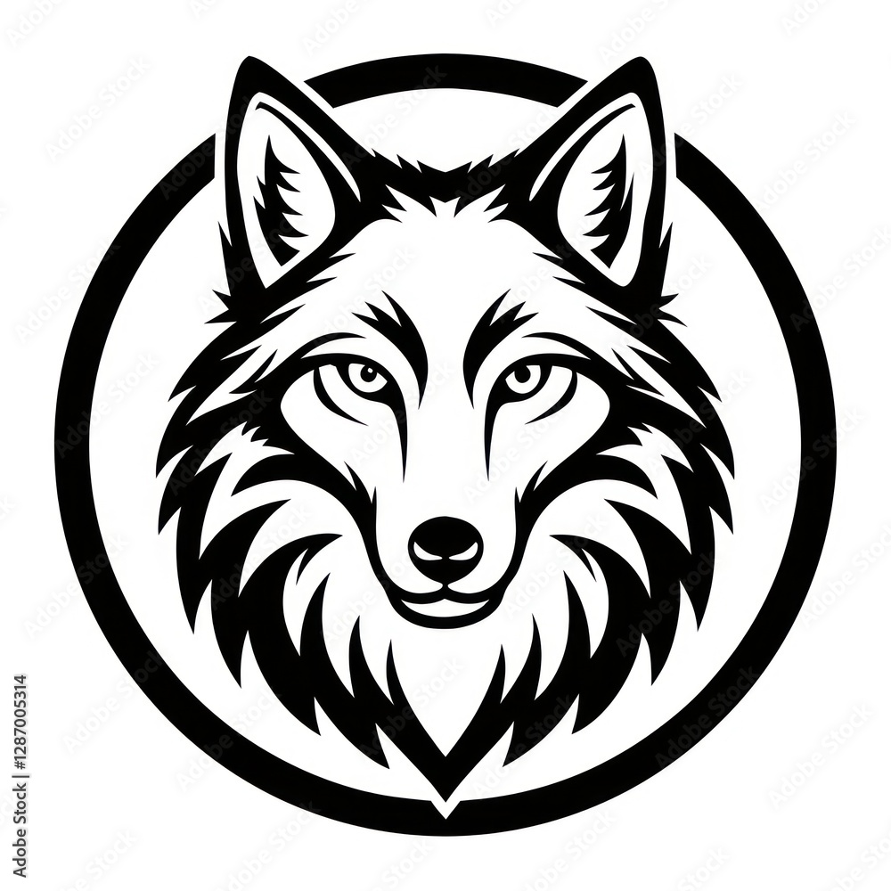 Obraz premium Fierce Wolf Logo Emblem Design Abstract Vector Illustration