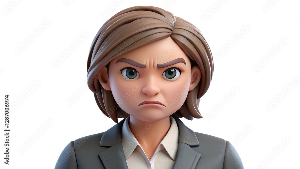an angry business woman with furrowed brows, portraying frustration and dissatisfaction an angry business woman with furrowed brows, portraying frustration and dissatisfaction