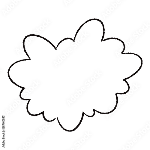 手描きのもこもこの吹き出し