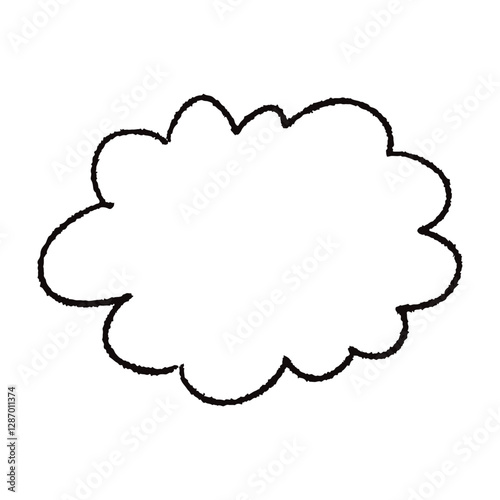手描きのもこもこの吹き出し