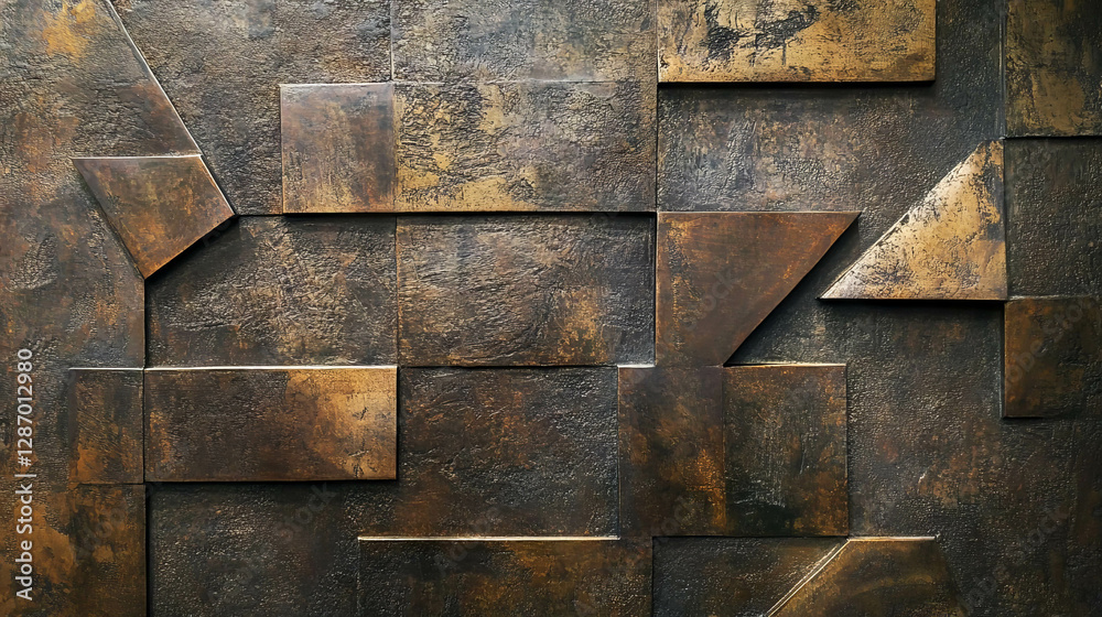 Abstract bronze texture with geometric patterns for modern design and decoration Abstract bronze texture with geometric patterns for modern design and decoration