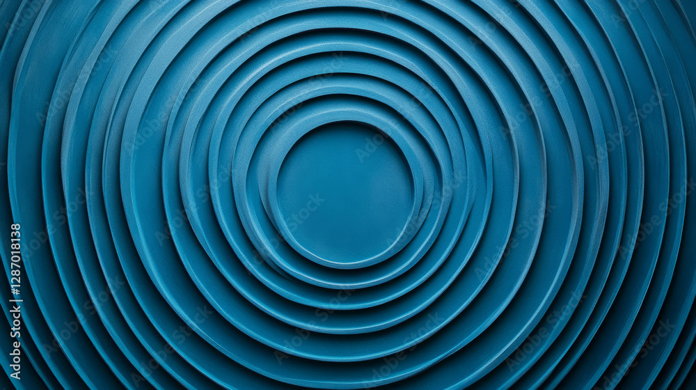 Concentric ribbed opaque blue plastic texture for creative design and background Concentric ribbed opaque blue plastic texture for creative design and background