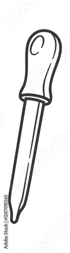 Medical pipette dropper black-and-white doodle