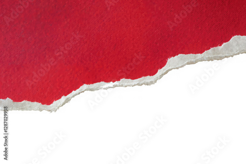 Obraz na płótnie Red ripped paper torn edges strips isolated on white background
w salonie
