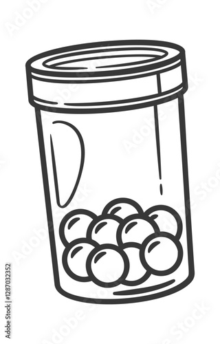 Homeopathic pills plastic container doodle