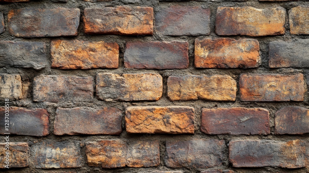 Weathered Brick Wall: Rustic Texture Harmony Weathered Brick Wall: Rustic Texture Harmony