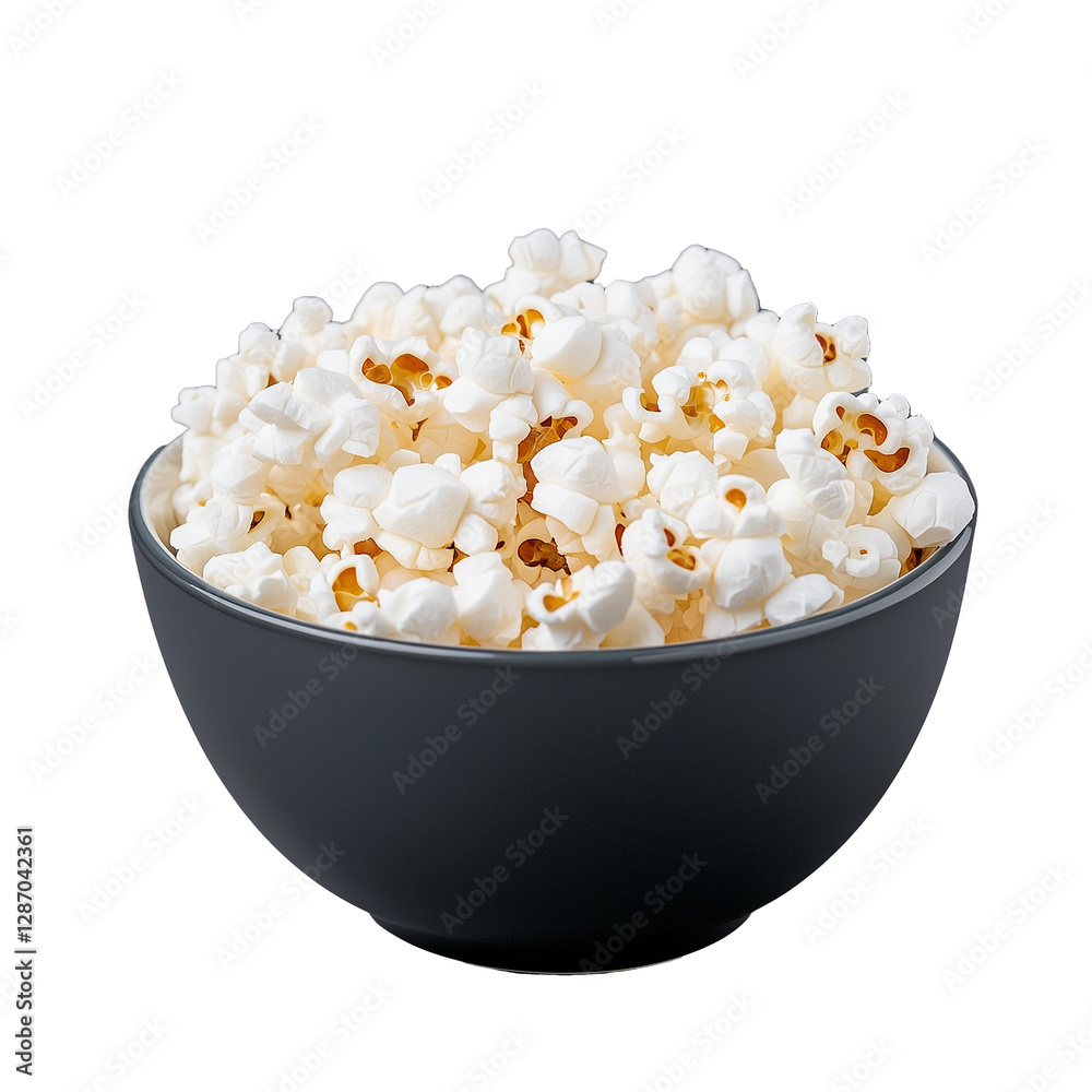 Bowl of fresh popcorn on a transparent background close up Bowl of fresh popcorn on a transparent background close up