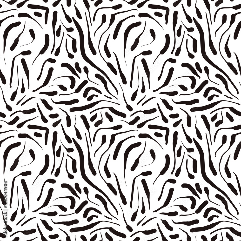 Seamless abstract botanical pattern. Background in black, white. Illustration. Plants, limes. Design for textile fabrics, wrapping paper, background, wallpaper, cover. Seamless abstract botanical pattern. Background in black, white. Illustration. Plants, limes. Design for textile fabrics, wrapping paper, background, wallpaper, cover.