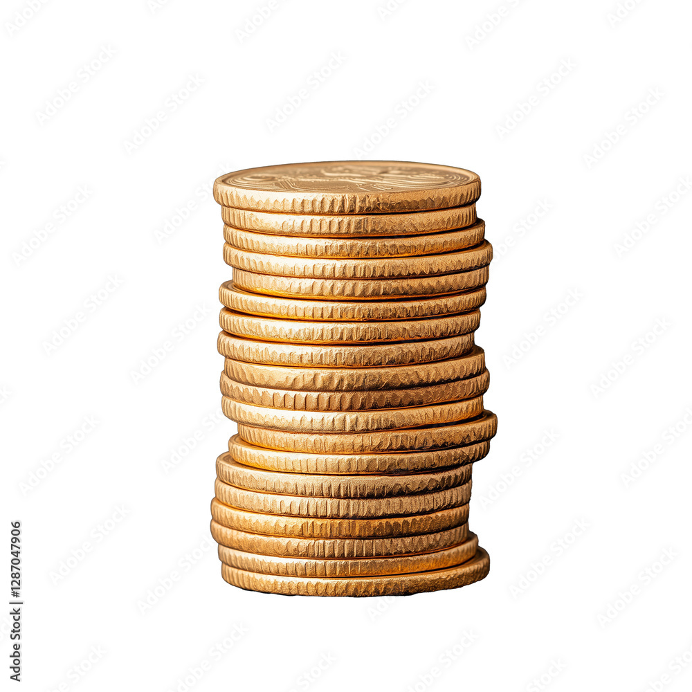 Stack of gold coins isolated on a transparent background Stack of gold coins isolated on a transparent background