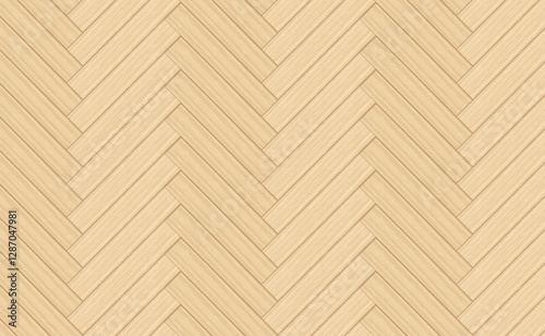 Wood parquet background. Brown wooden floor with zigzag diagonal pattern texture background. Vector EPS 10