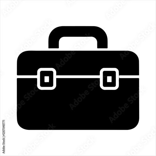 Toolbox silhouette isolated on white background. Toolbox icon vector illustration design.