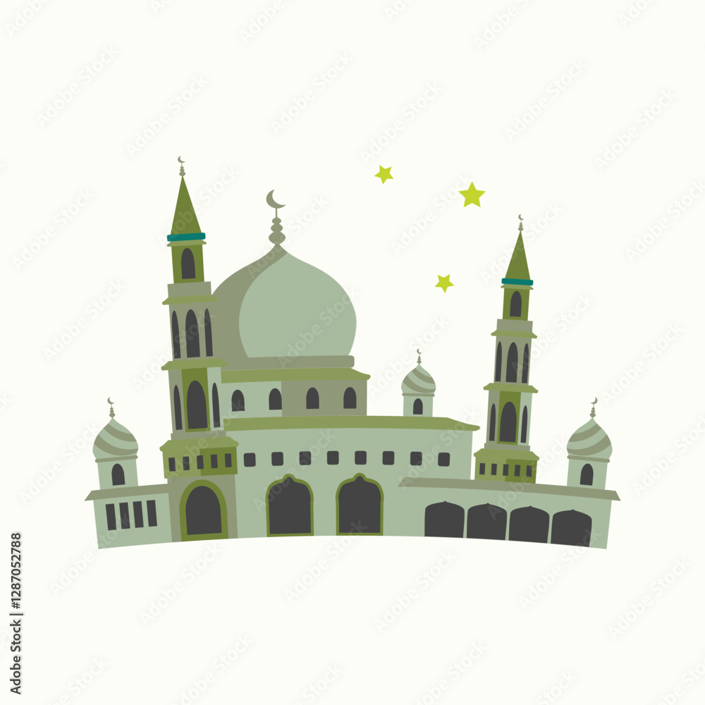 Fototapeta premium the mosque is green