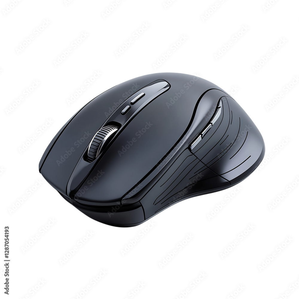 Stylish Ergonomic Mouse Isolated on Transparent Background Stylish Ergonomic Mouse Isolated on Transparent Background