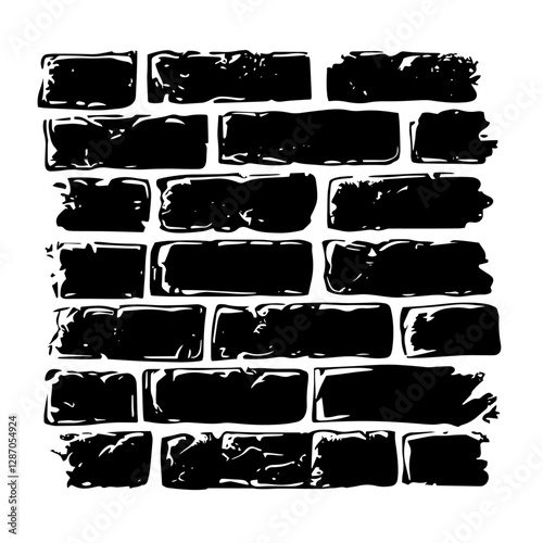 Bricks wall texture – grunge monochrome vector background
