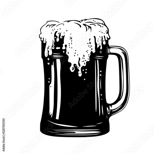 beer mug with foam vector design