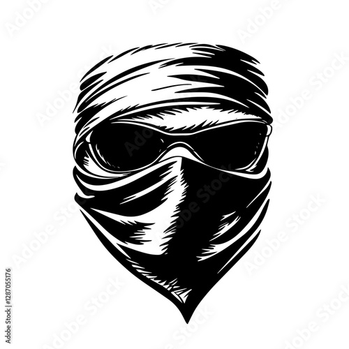 masked bandit vector illustration