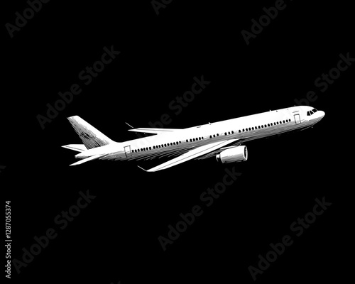 Wallpaper Mural Monochrome Airplane Illustration Torontodigital.ca