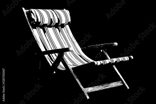 Striped Wooden Beach Chair - Perfect Summer Relaxation