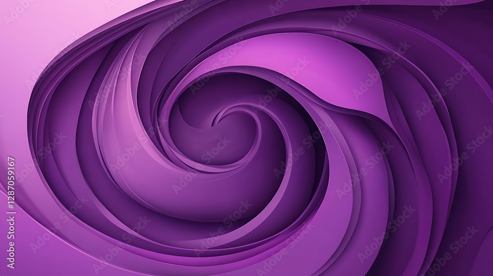 Fototapeta premium Abstract Purple Swirl: A 3D Rendered Vortex of Color AI Generated