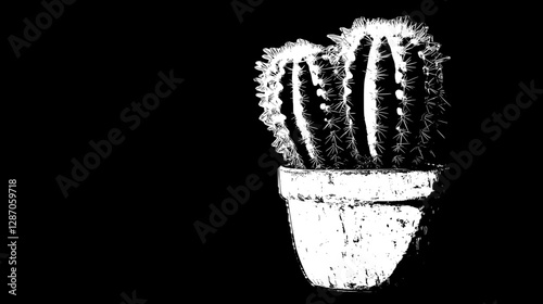 Stunning Cactus in a Rustic Yellow Pot