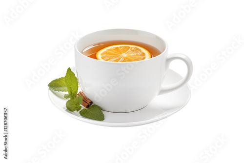 Isolated Cup of Tea with Lemon