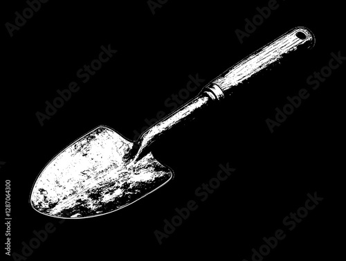 Rustic Garden Shovel with Wooden Handle