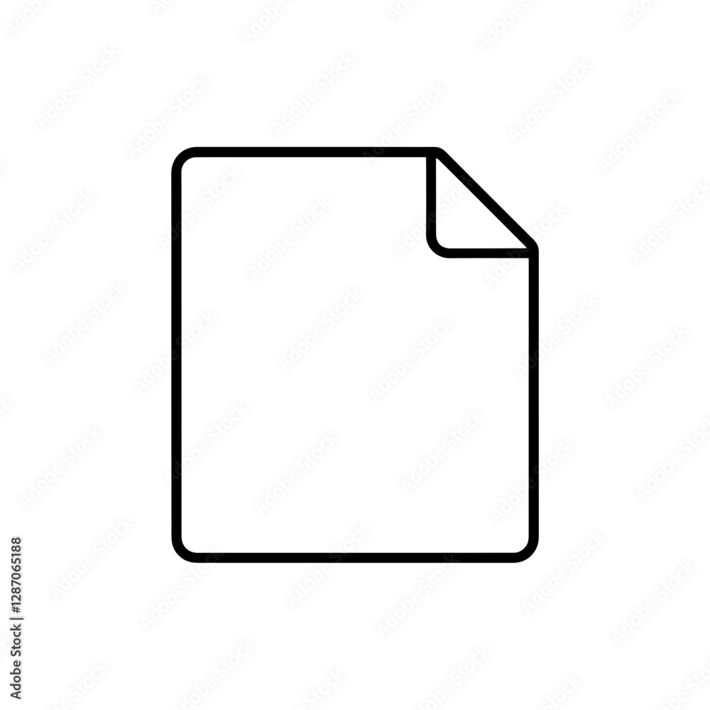 Thin Line Document Icon - Minimalist Paperwork and File Symbol for Office and Business Use Thin Line Document Icon - Minimalist Paperwork and File Symbol for Office and Business Use