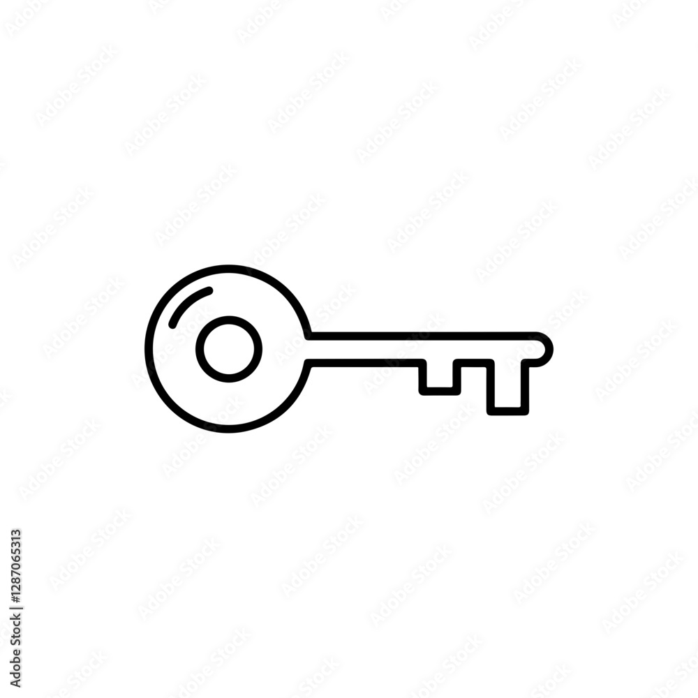 Flat Encryption Key Icon Representing Cybersecurity, Data Protection, and Online Privacy Flat Encryption Key Icon Representing Cybersecurity, Data Protection, and Online Privacy